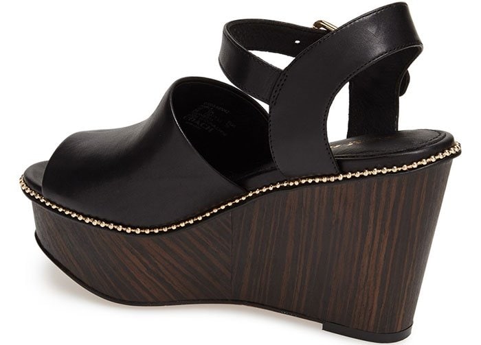 Black Coach Harla Platform Wedge Sandals