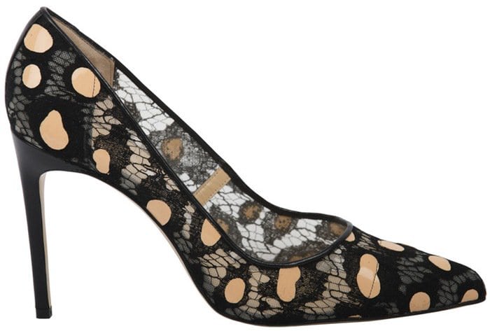 Daphne Bis Camouflage Black Lace Single Sole Pump