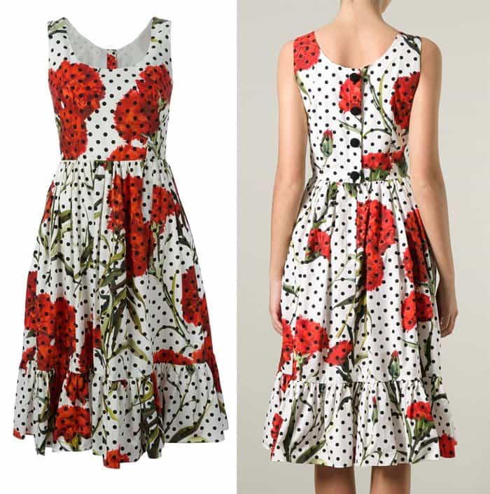 Dolce & Gabbana Multi Print Pleated Dress