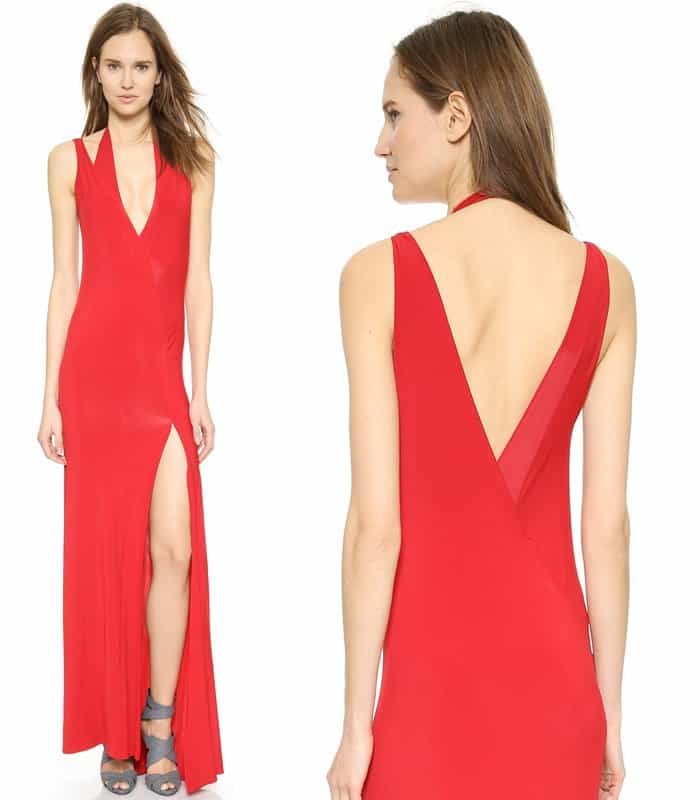 Donna Karan New York Plunge V Halter Gown