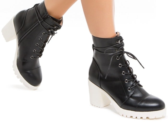 Frana Faux-Leather Combat Boots