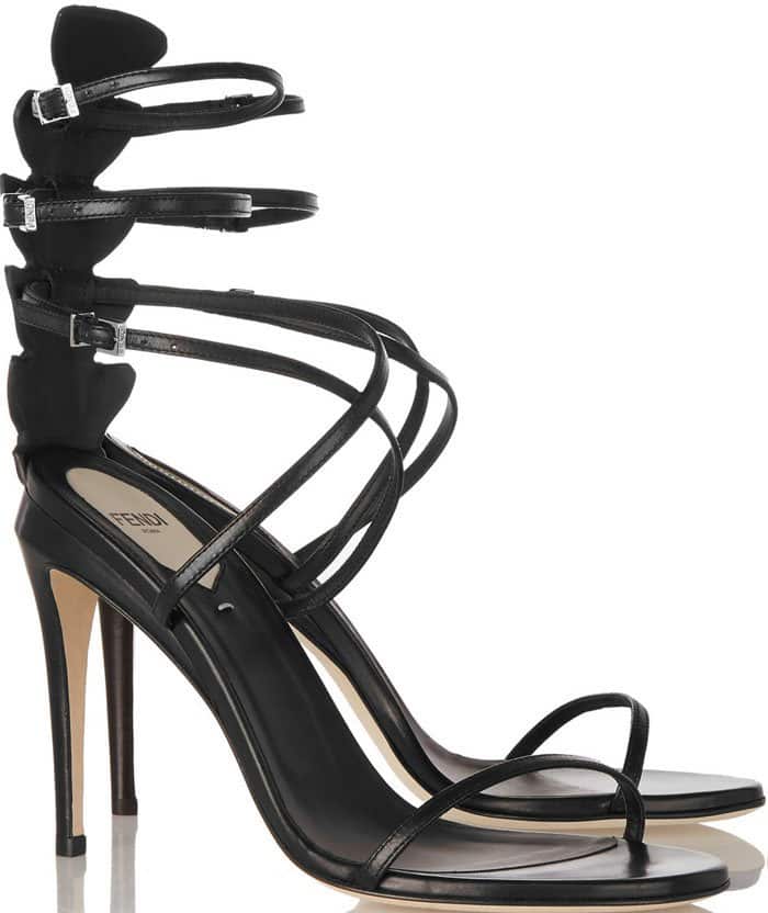 Fendi Crocodile-and-Leather Sandals