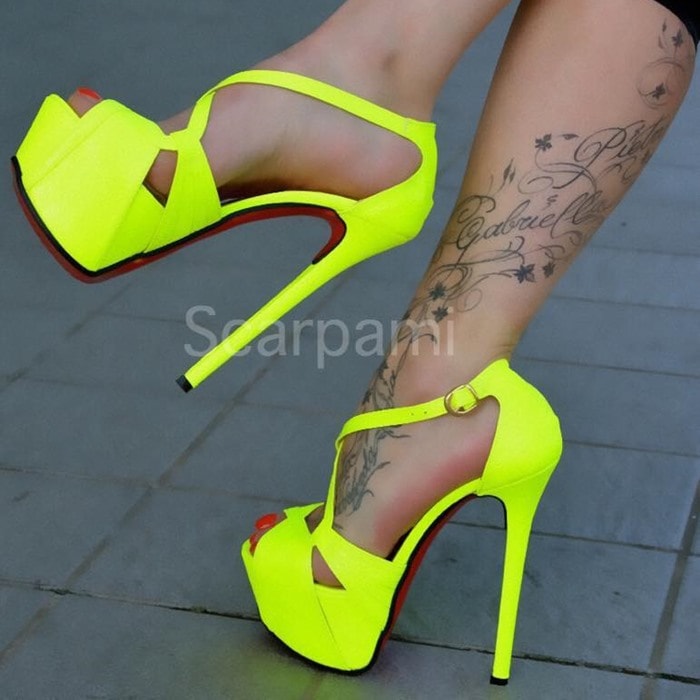 Fluorescent Yellow Sandals