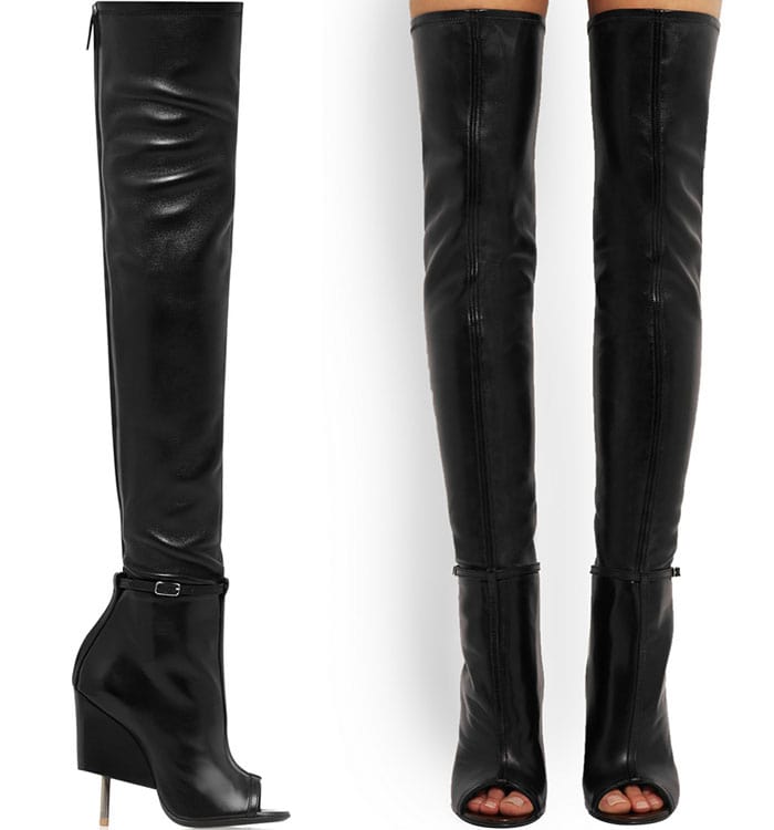 Givenchy "Narlia" Black Leather Thigh-High Boots