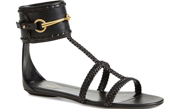 Black Gucci "Ursula" Braided Flat Sandals