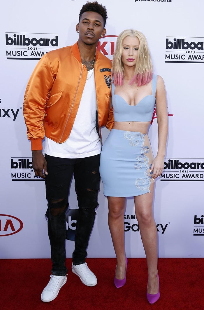 Iggy Azalea walked the red carpet with her boyfriend Nick Young at the 2015 Billboard Music Awards