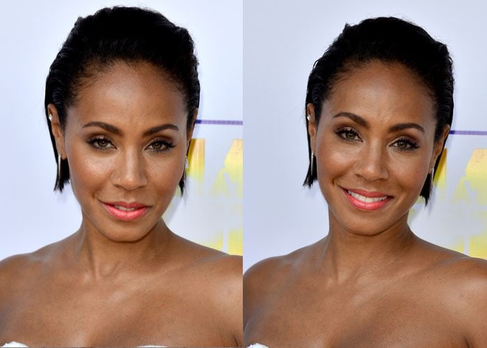 Jada Pinkett Smith wore makeup that gave her smoky brown eyes