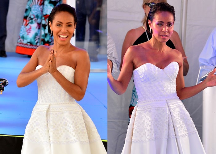 Jada Pinkett Smith opted not to wear a belt with her white dress