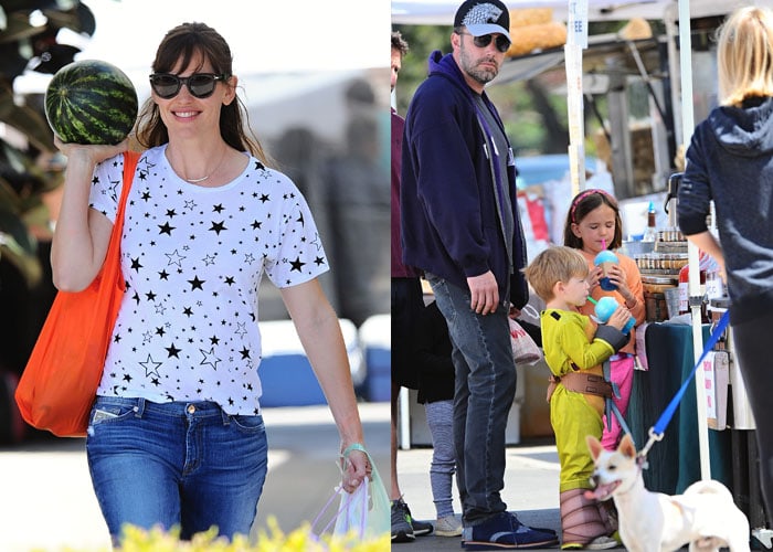 Ben Affleck and Jennifer Garner take their children to the Farmers Market