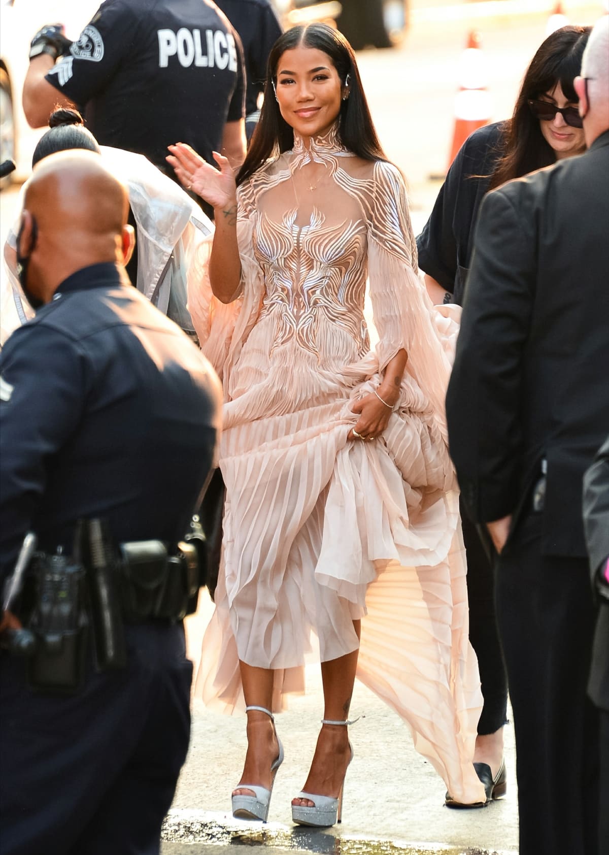 Jhene Aiko in an Iris Van Herpen Spring 2021 Haute Couture dress at the 'Shang-Chi and the Legend of the Ten Rings' World Premiere