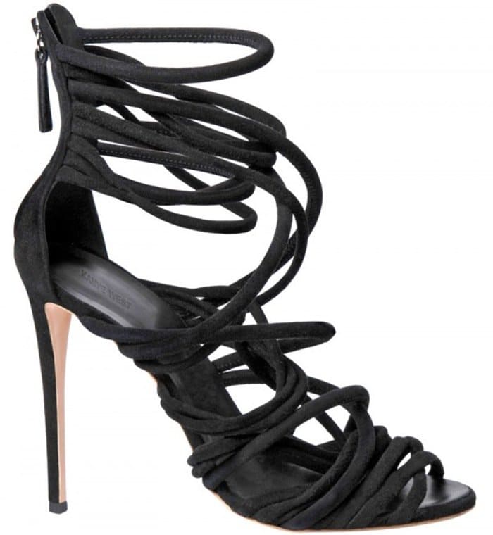 Kanye West by Giuseppe Zanotti Black 115 mm "Kanye" Suede Sandals