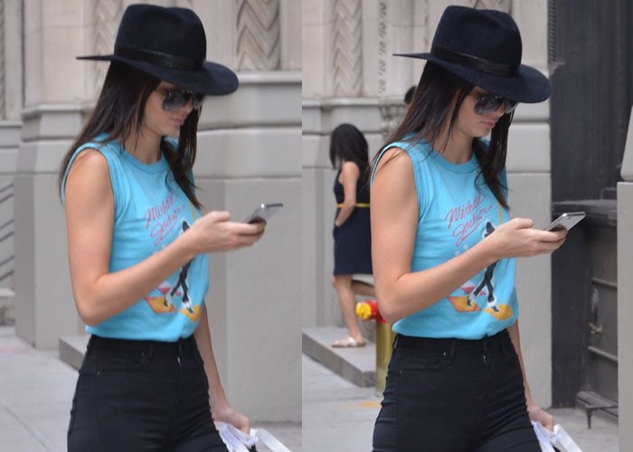 Kendall Jenner wore a shirt from Fan Merchandise