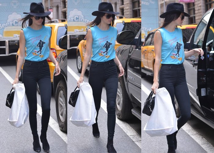 Kendall Jenner paraded her legs in jeans by Res Denim