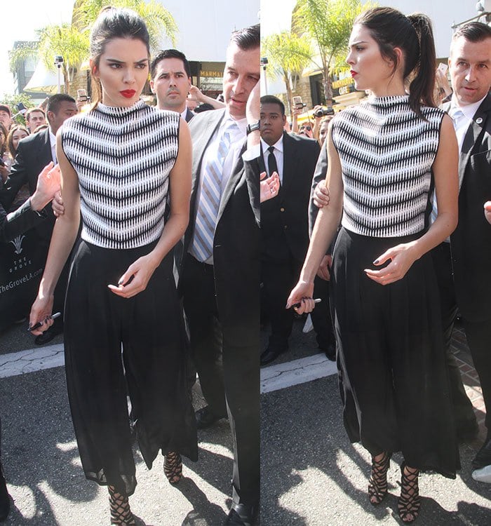 Kendall Jenner at the launch of their Topshop fashion line at The Grove in Los Angeles on June 3, 2015