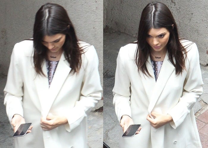 Kendall Jenner donned a white trench coat
