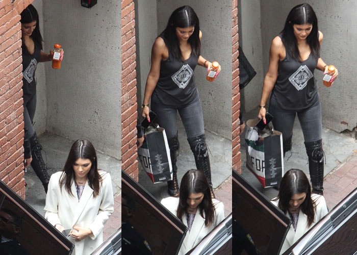 Kendall Jenner and Kylie Jenner leave PacSun after attending a meet and greet with fans