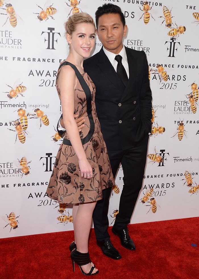 Kiernan Shipka and Prabal Gurung at the 2015 Fragrance Foundation Awards