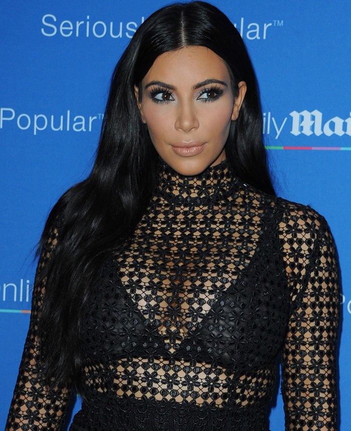 Kim Kardashian revealed her high-waist panties and bra