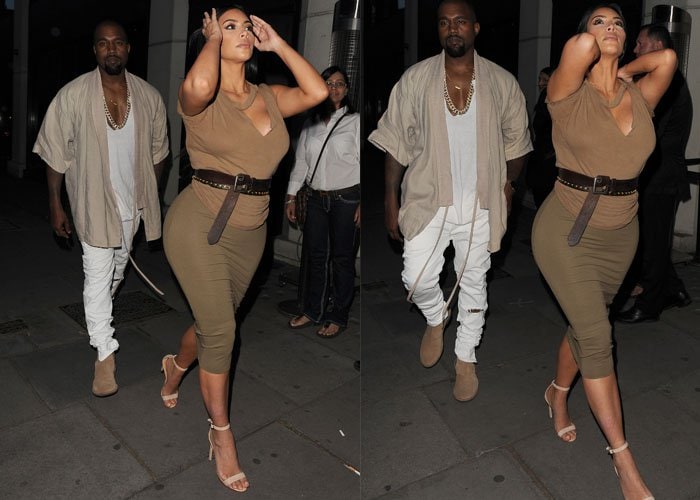 Kim Kardashian and husband Kanye West enjoy a date night at Hakkasan restaurant in Mayfair, London on June 25, 2015