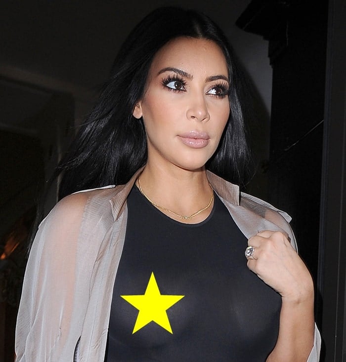 Kim Kardashian confidently showed her nipples in a see-through outfit that certainly captured attention