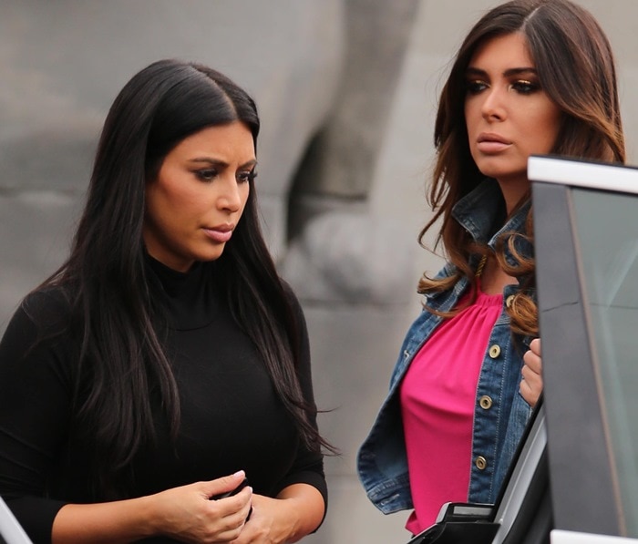 Brittny Gastineau and Kim Kardashian enjoying a shopping trip together in Beverly Hills