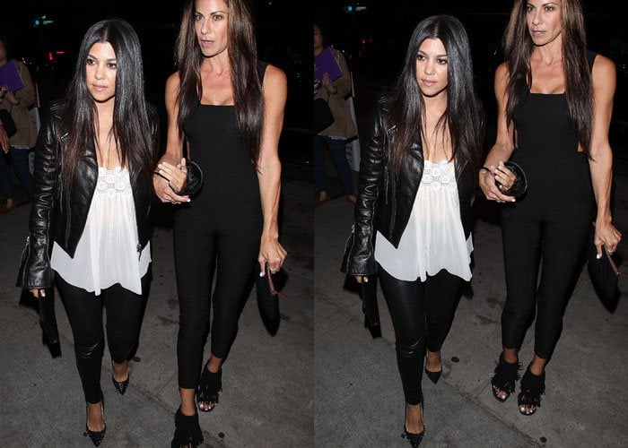 Kourtney Kardashian leaving Craig's restaurant with a friend