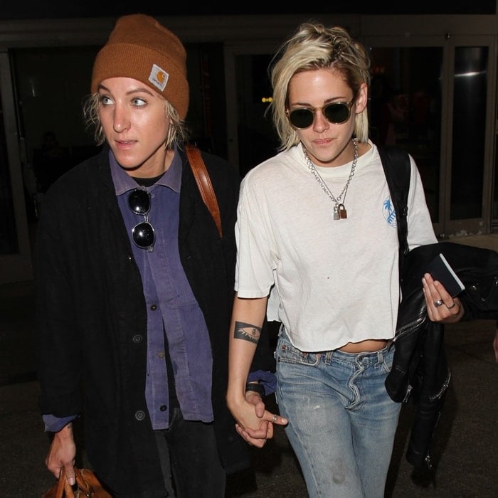 Kristen Stewart and her girlfriend Alicia Cargile holding hands