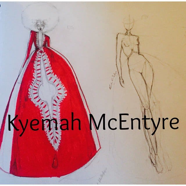 Kyemah's sketch of her internet-breaking prom dress