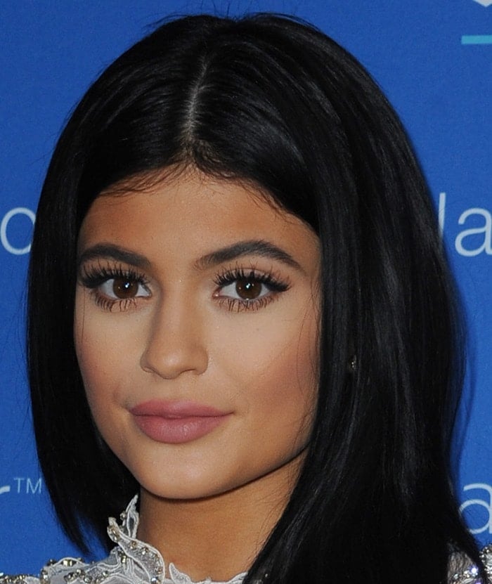 Kylie Jenner's eyes are accentuated by her bold lashes and subtle makeup
