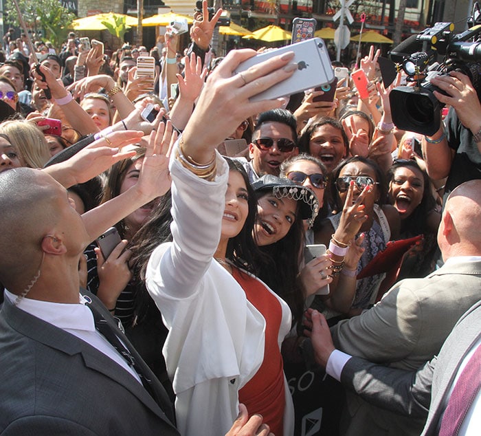 Kylie Jenner at the launch of their Topshop line at The Grove in Los Angeles on June 3, 2015