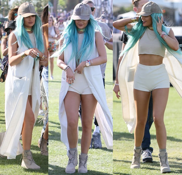 Kylie Jenner flaunts her legs in high-waist hot shorts at Coachella
