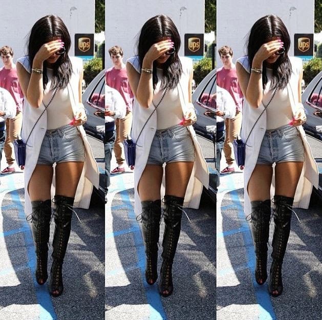 Kylie Jenner shares her outfit on her official Instagram, @kyliejenner