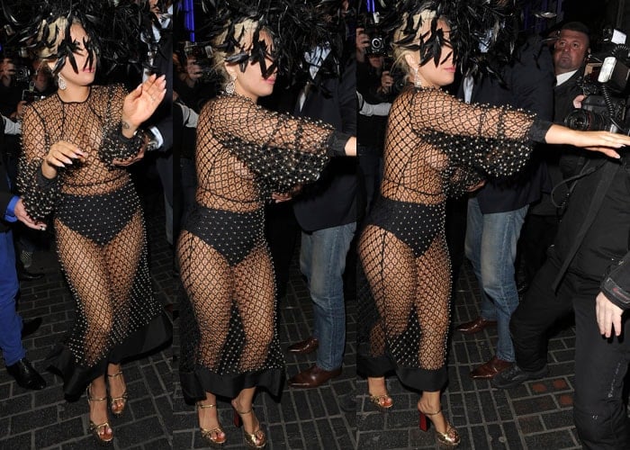 Lady Gaga leaving the Royal Albert Hall and heading to hat designer Philip Treacy's shop in London, England, on June 8, 2015