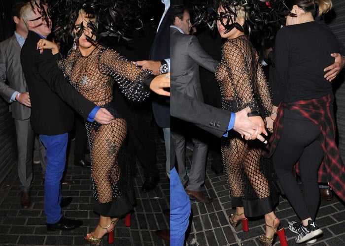 Lady Gaga leaving the Royal Albert Hall and heading to hat designer Philip Treacy's shop in London, England, on June 8, 2015