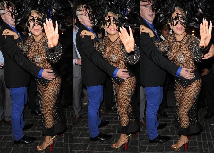 Lady Gaga leaving the Royal Albert Hall and heading to hat designer Philip Treacy's shop in London, England, on June 8, 2015
