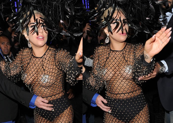 Lady Gaga leaving the Royal Albert Hall and heading to hat designer Philip Treacy's shop in London, England, on June 8, 2015