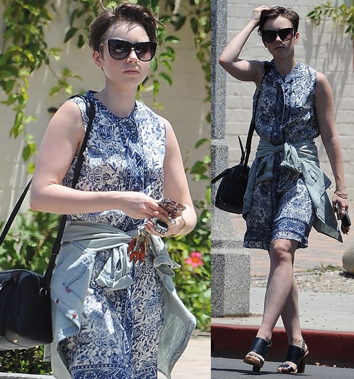 Lily Collins shielded her eyes behind oversized sunglasses