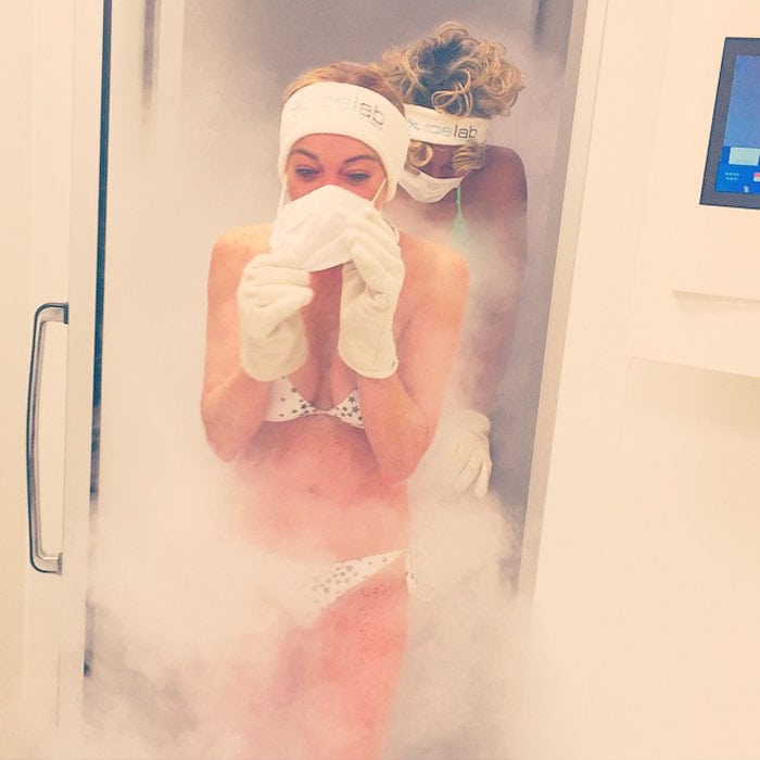 Lindsay Lohan stripped down for cryotherapy treatment