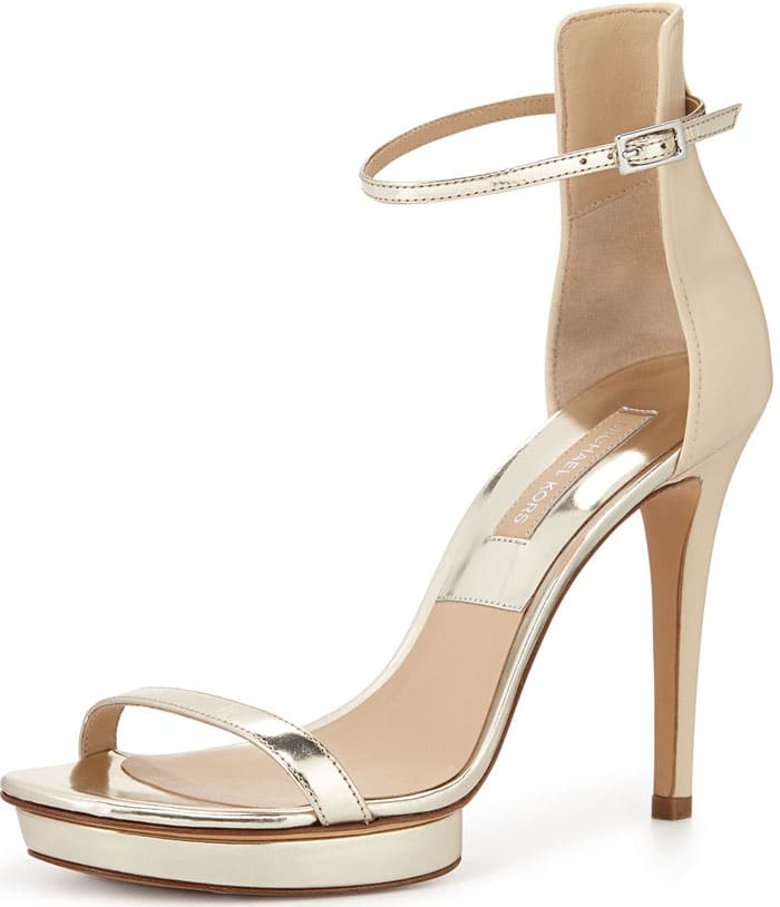 Michael Kors Doris Metallic Platform Sandal in Platinum