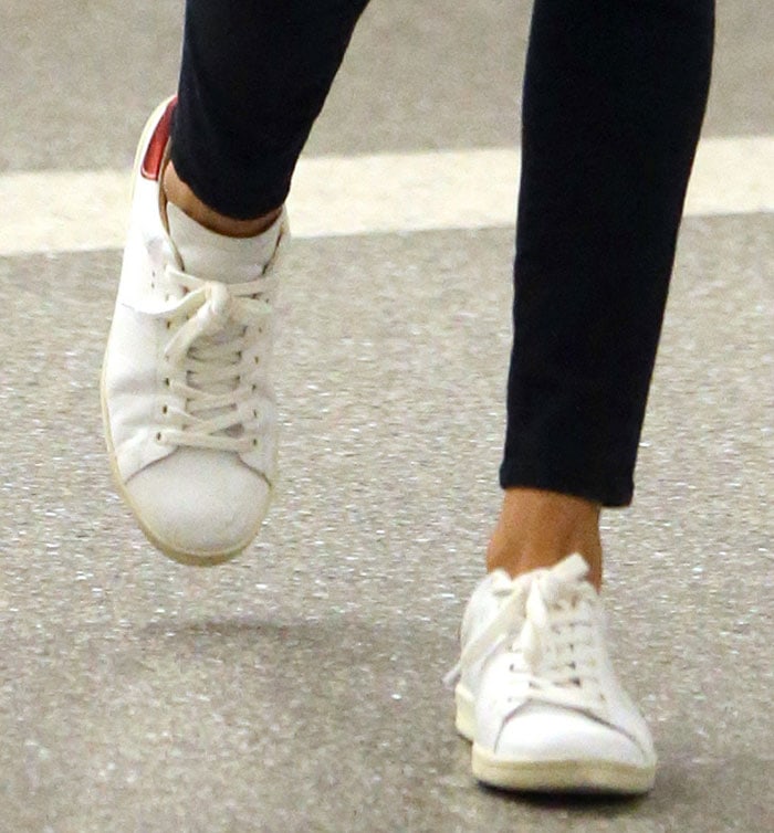 Rosie Huntington Whiteley's white Isabel Marant Bart sneakers