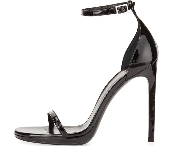 Saint Laurent Jane Patent Ankle-Wrap Sandals