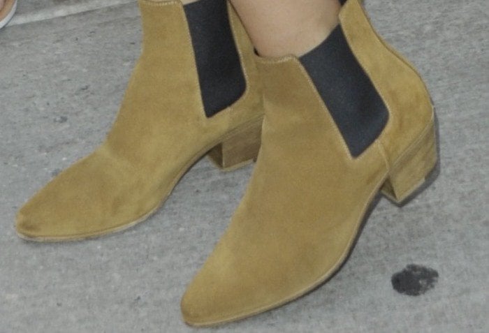 Selena Gomez wears Saint Laurent Chelsea ankle boots