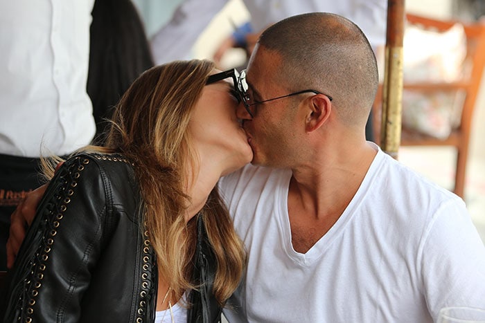 Stacy Keibler kissing her husband Jared Pobre