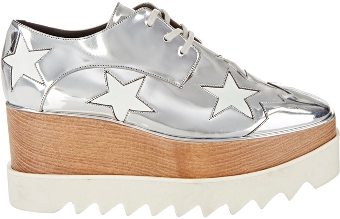 Stella McCartney Silver Elyse Platform Oxfords