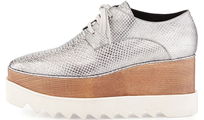 Stella McCartney Snake Print Metallic Platform Oxford