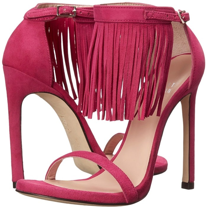 Stuart Weitzman Lovefringe Fuchsia Sandals