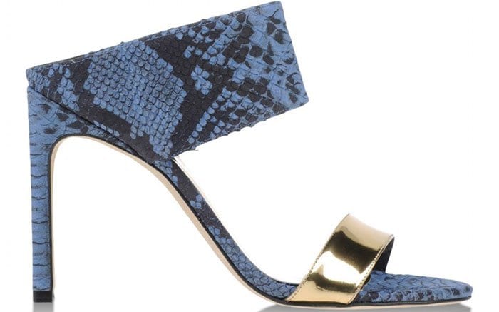 Blue Snakeskin Myslide Sandals