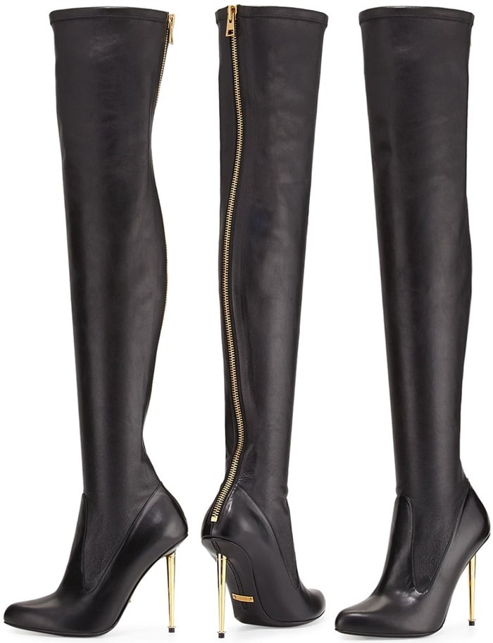Tom Ford Over-the-Knee Napa Stretch Boot in Black