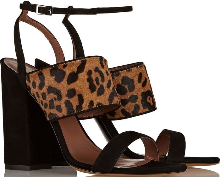 Tabitha Simmons Stevie Leopard-Print Calf Hair and Suede Sandals