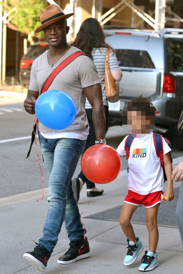 Taye Diggs and Walker Nathaniel Diggs, whom Taye shares with ex-wife Idina Menzel, enjoying a day in New York City